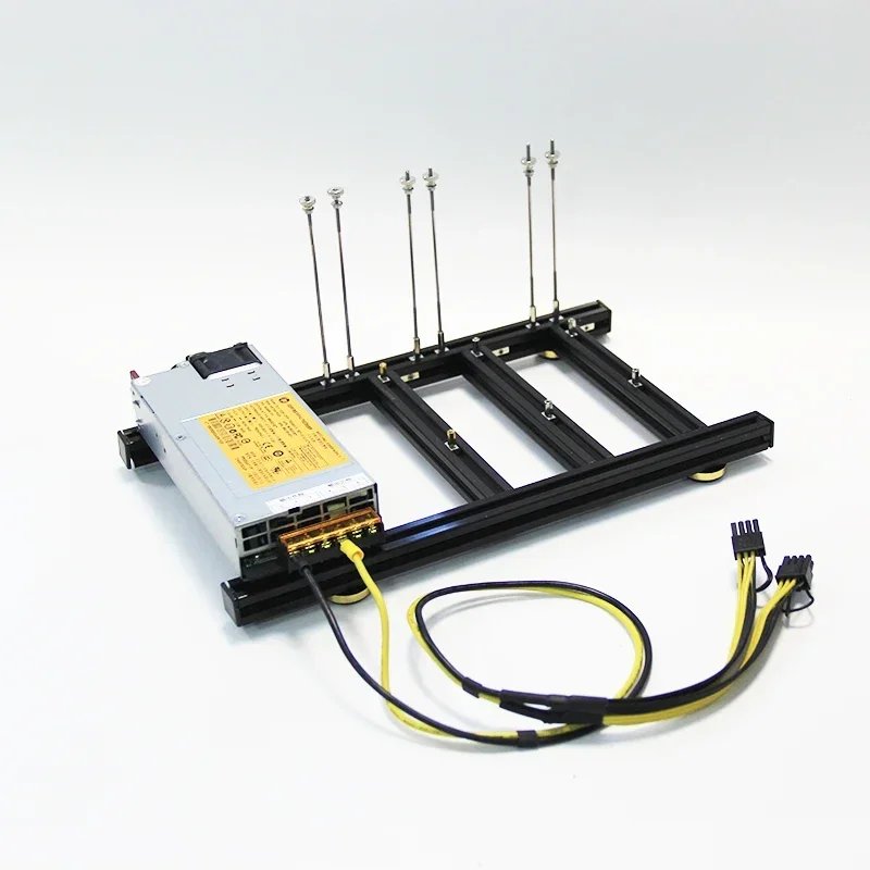 Suporte de placa gráfica externa diy, placa multigráfica fixa + suporte de entrada de fonte de alimentação atx, base de gpu suporte de metal ajustável