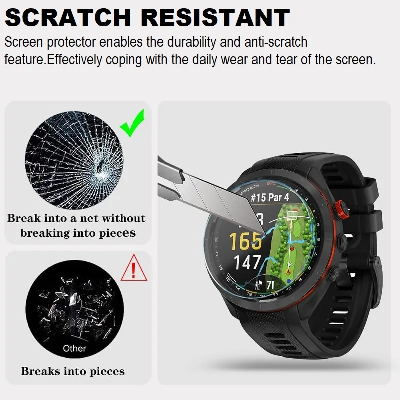5PCS Screen Protector สําหรับ Garmin Approach S70 47 มม.นาฬิกาสมาร์ทกระจกนิรภัย Anti-Scratch ป้องกันฟิล์ม