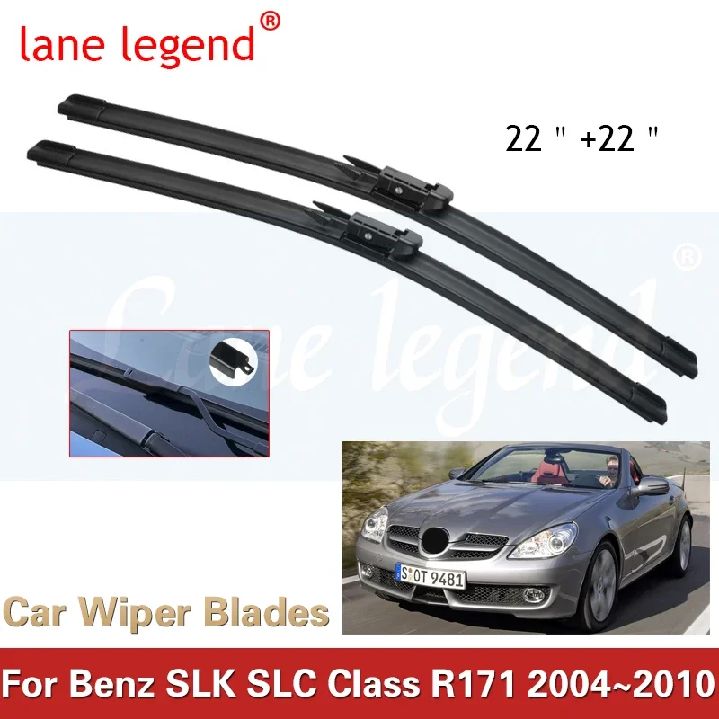 

2x For Mercedes Benz SLK SLC Class R171 2004~2010 Universal Frameless Wiper Blades Tablet Windshield Windscreen Cutter Accessory