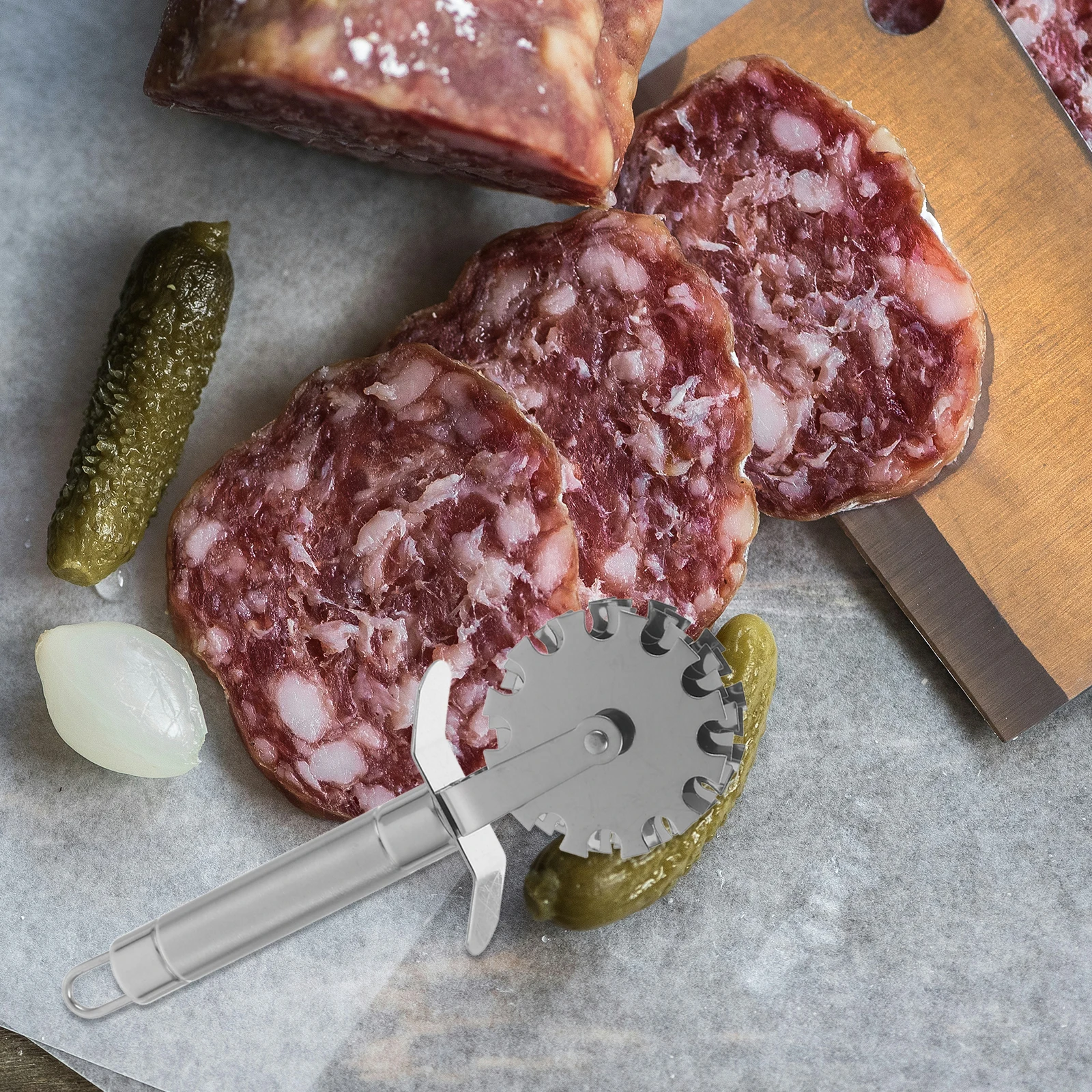 

1pc Stainless Steel Tenderizer Wheel Steak Tenderizer Kitchen Meat Mallet Portable Lightweight Beef Softener Tool