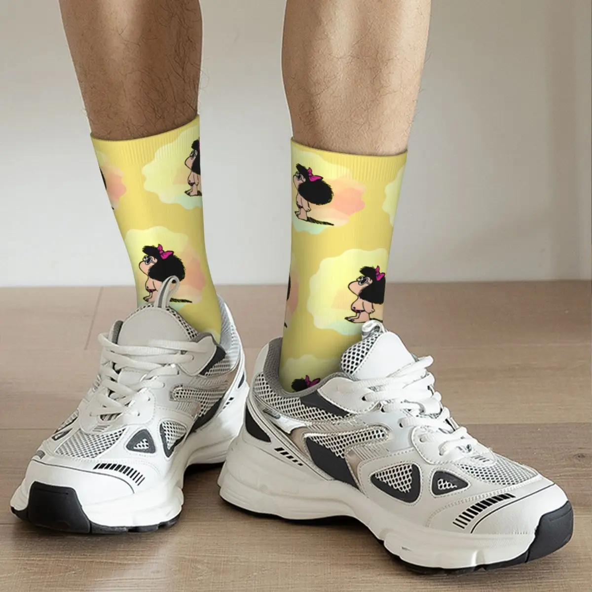 Süße Mafalda in Farben Scoop Design Thema Crew Socken Zeug für weibliche gemütliche Drucks ocken