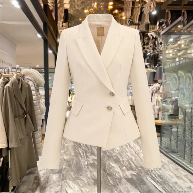 Waist Slim Female jackets 2023 Spring Autumn New Suit Jacket Female Casual Irregular Fashion Temperament On Thin Lining Blazer