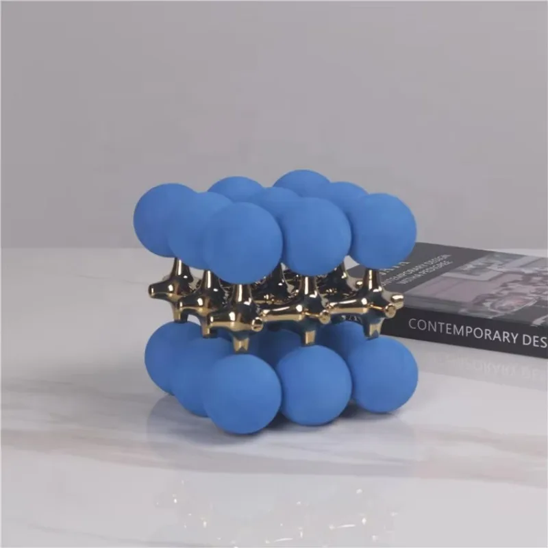 

Nordic Blue Beaded Ornament Room House Decoration Craft Gift Accessories Modem Resin Room Decor Table