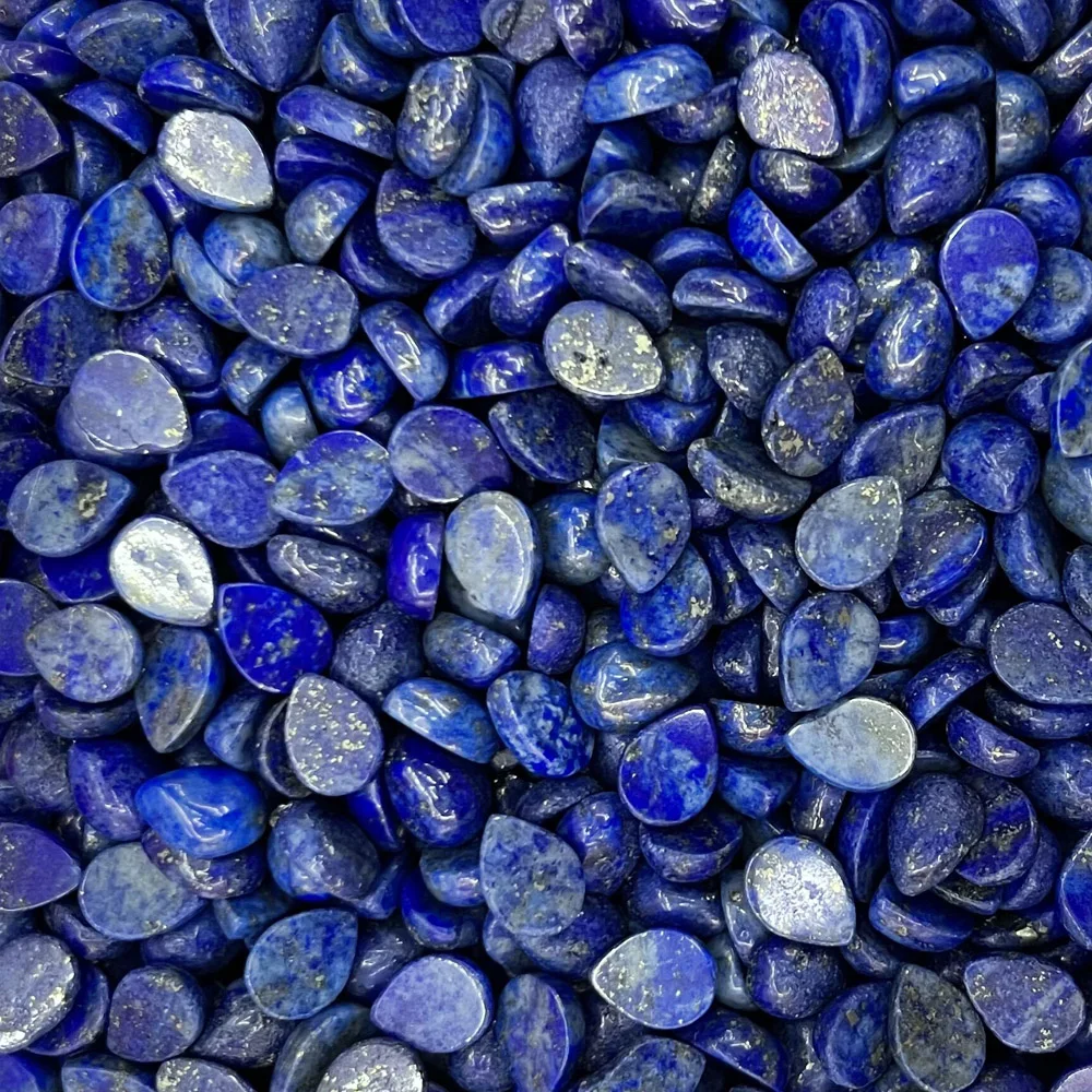 fashion 50Pc 6x8MM lapis lazuli natural stone Water drop cabochon bead for jewelry making Earring necklace no hole wholesale