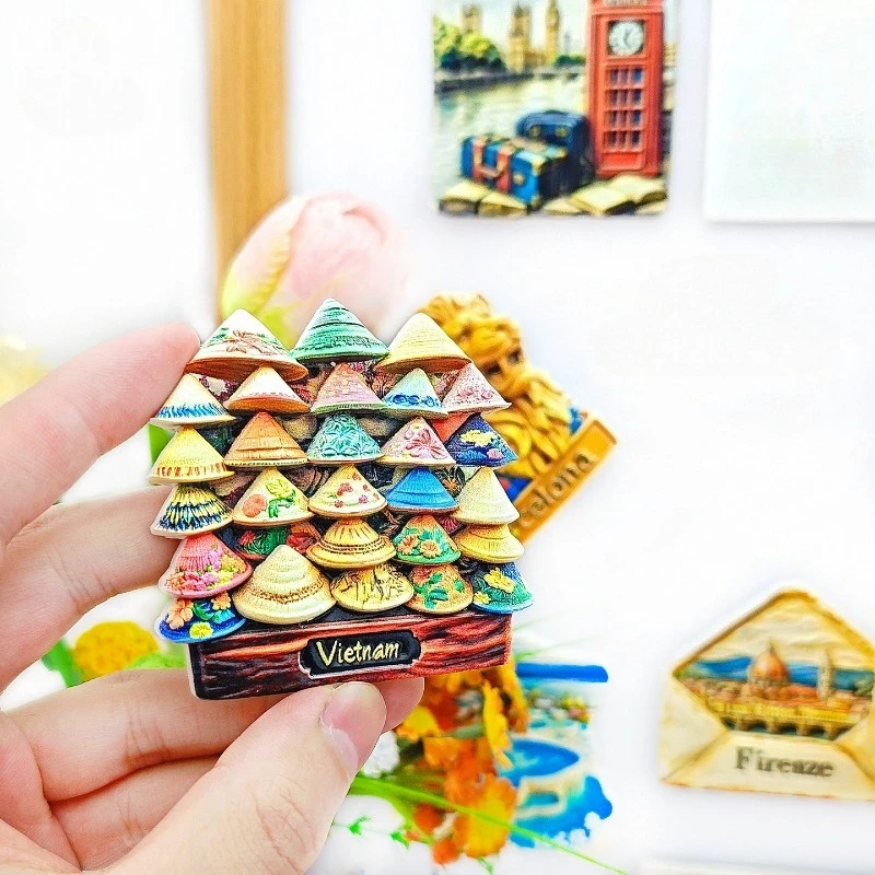 Vietnamese Lantern Fridge Magnet - 3D Hand-Painted Hoi An Souvenir Unique Cultural Travel Gift for Friends & Family Home Decor