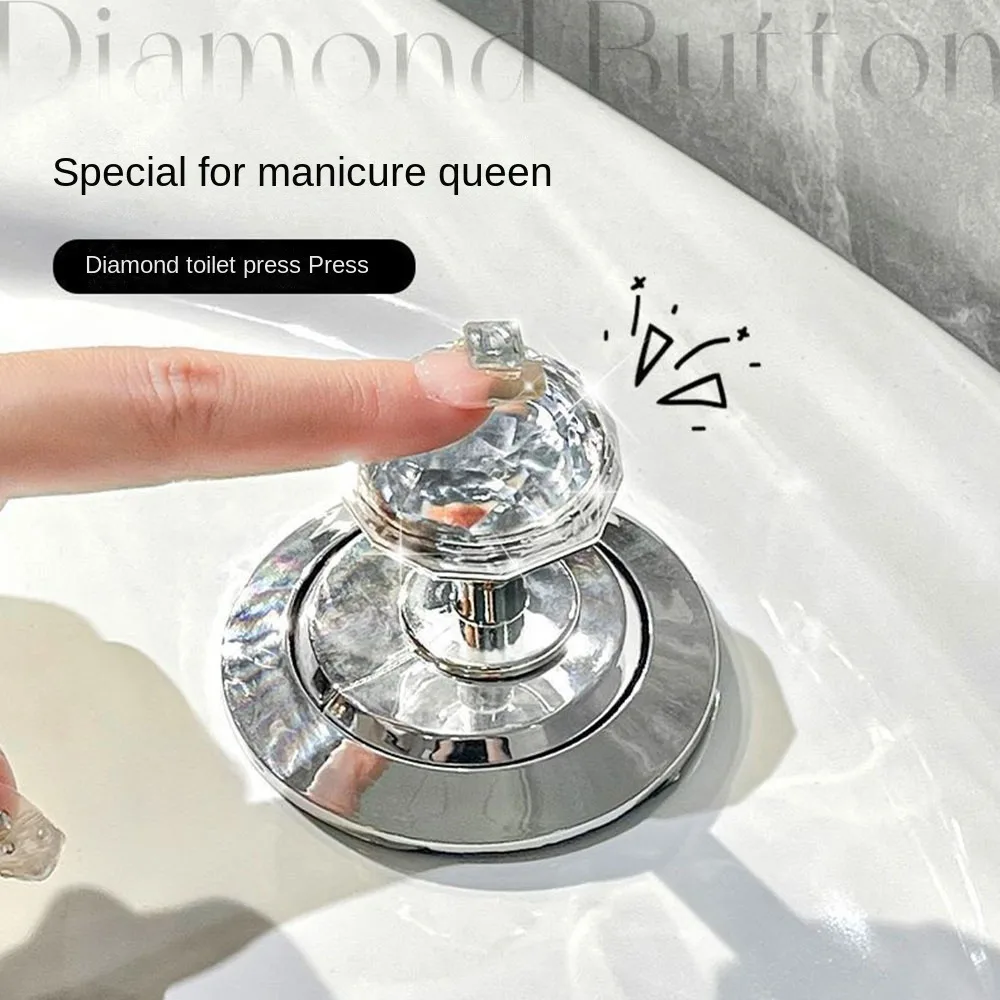 Plastic Heart Shaped Toilet Tank Button Universal Labor-saving Furniture Handle Transparent Toilet Tank Button Aid Toilet