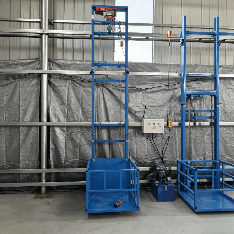 Lift 2m 3m 4m 5m 6m 7m 8m Electric Hydraulic Warehouse Lift Freight  Factory Freight Lift Platform Size 80*100cm for 1-3 Floors