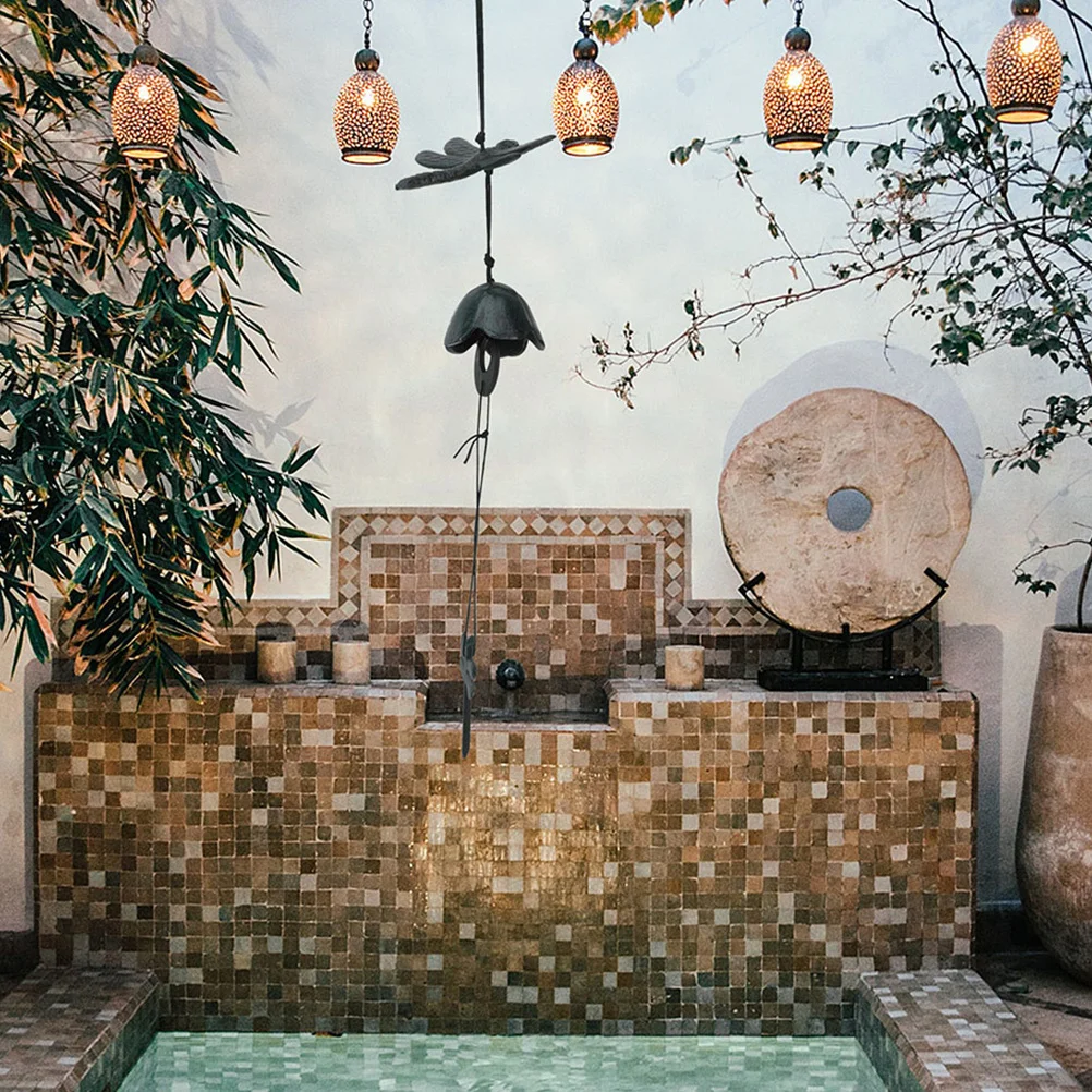 

2Pcs Japanese Wind Chime Iron Hanging Garden Pendant Decorative Balcony Outdoor Wind Bell Ornament Wedding Hanging Decor