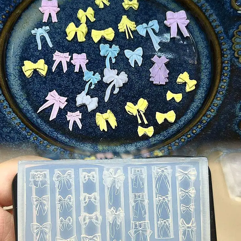 

Инструмент для маникюра на тему животных; 3D силиконовая форма для кошачьих ногтей в дизайне Darling Bow с прозрачной основой