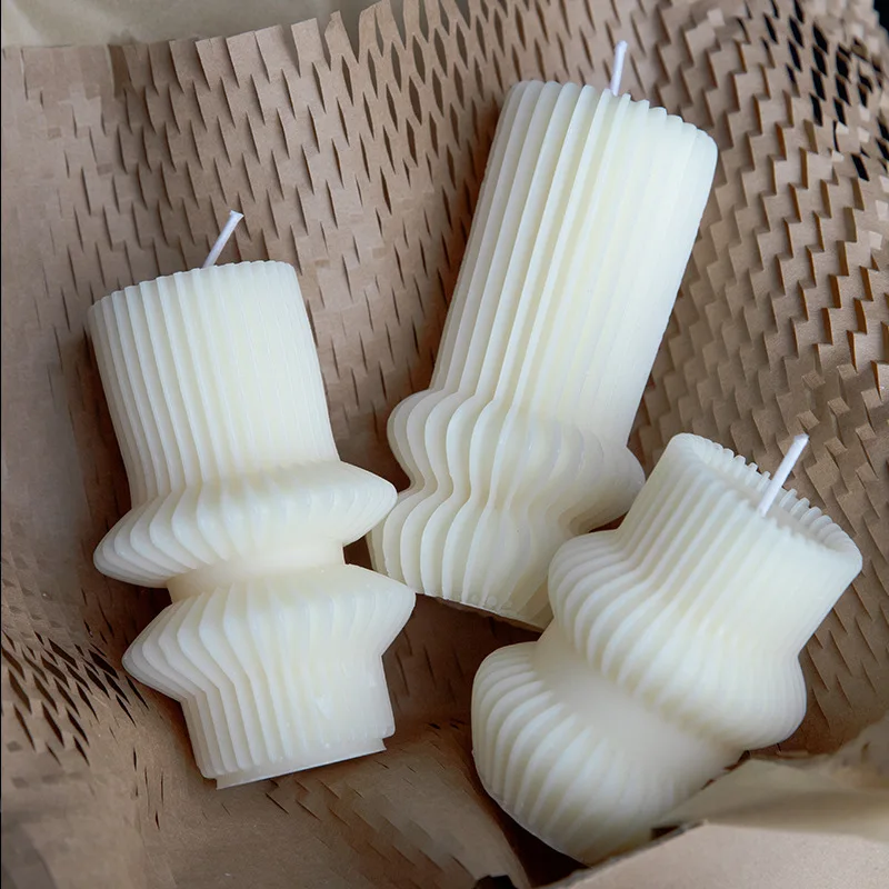 Nordic Geometrically Shaped Candle With A Diameter Of 6cm, Column Wax, Table Arrangement For Atmosphere Decoration