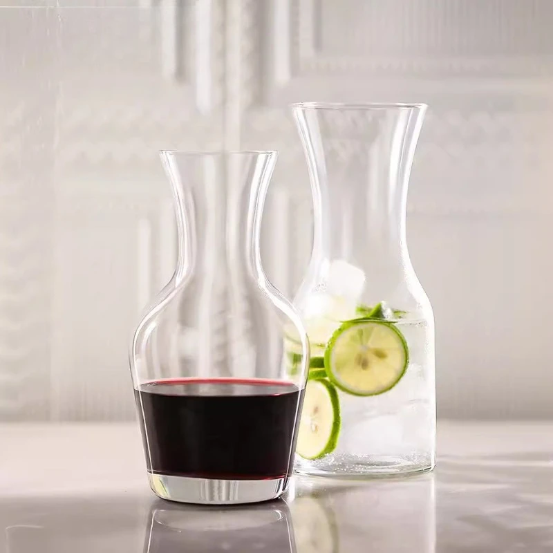 

Minimalist crystal glass juice jug, beverage jug, kettle, decanter, wine dispenser