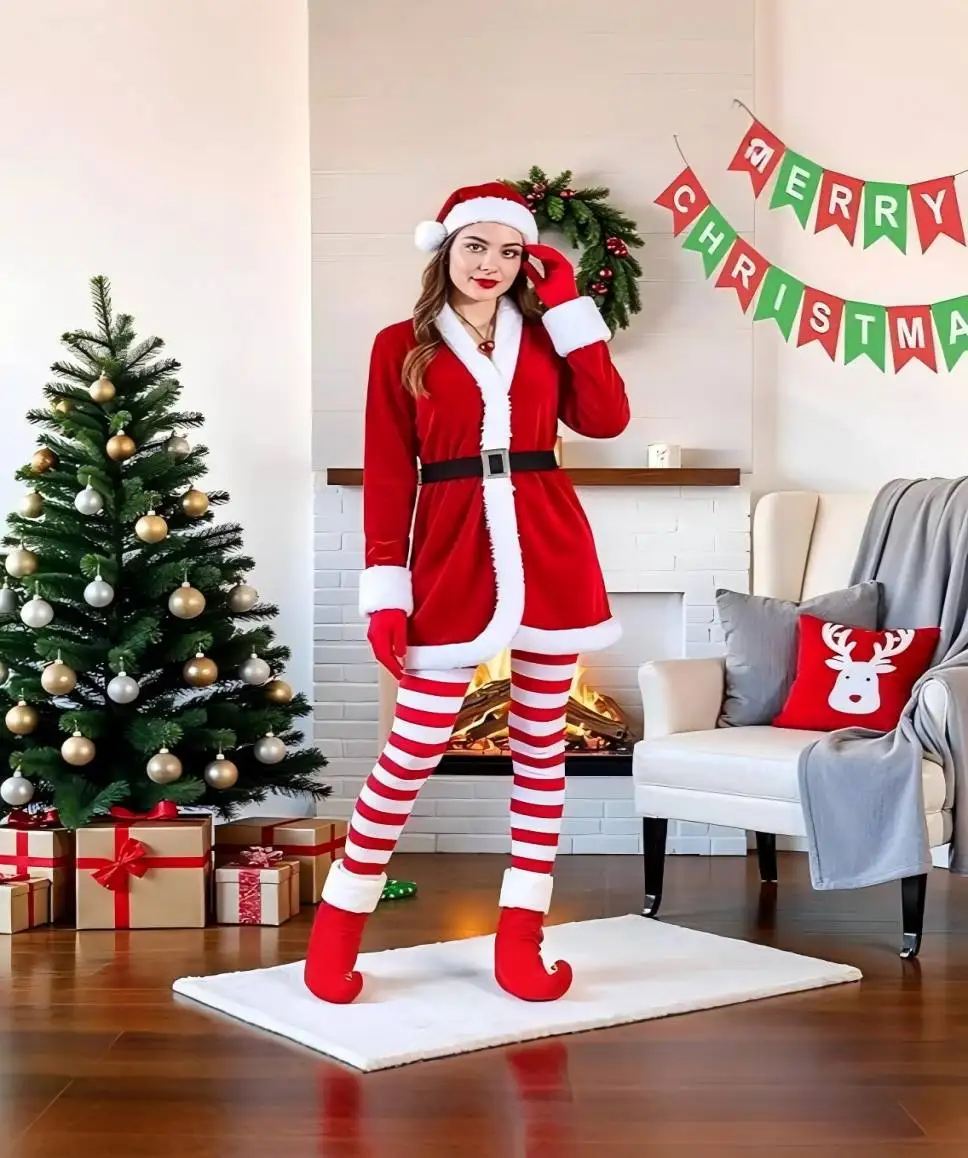 

Women's sexy Santa dress, perfect for Christmas parties & performances. A fun gift idea!