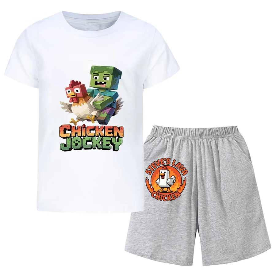 Chicken Jockey Junior Girl Clothing Family Matching Clothes Sets for Baby Children's Tops Tracksuit for Girls Summer Sale Track