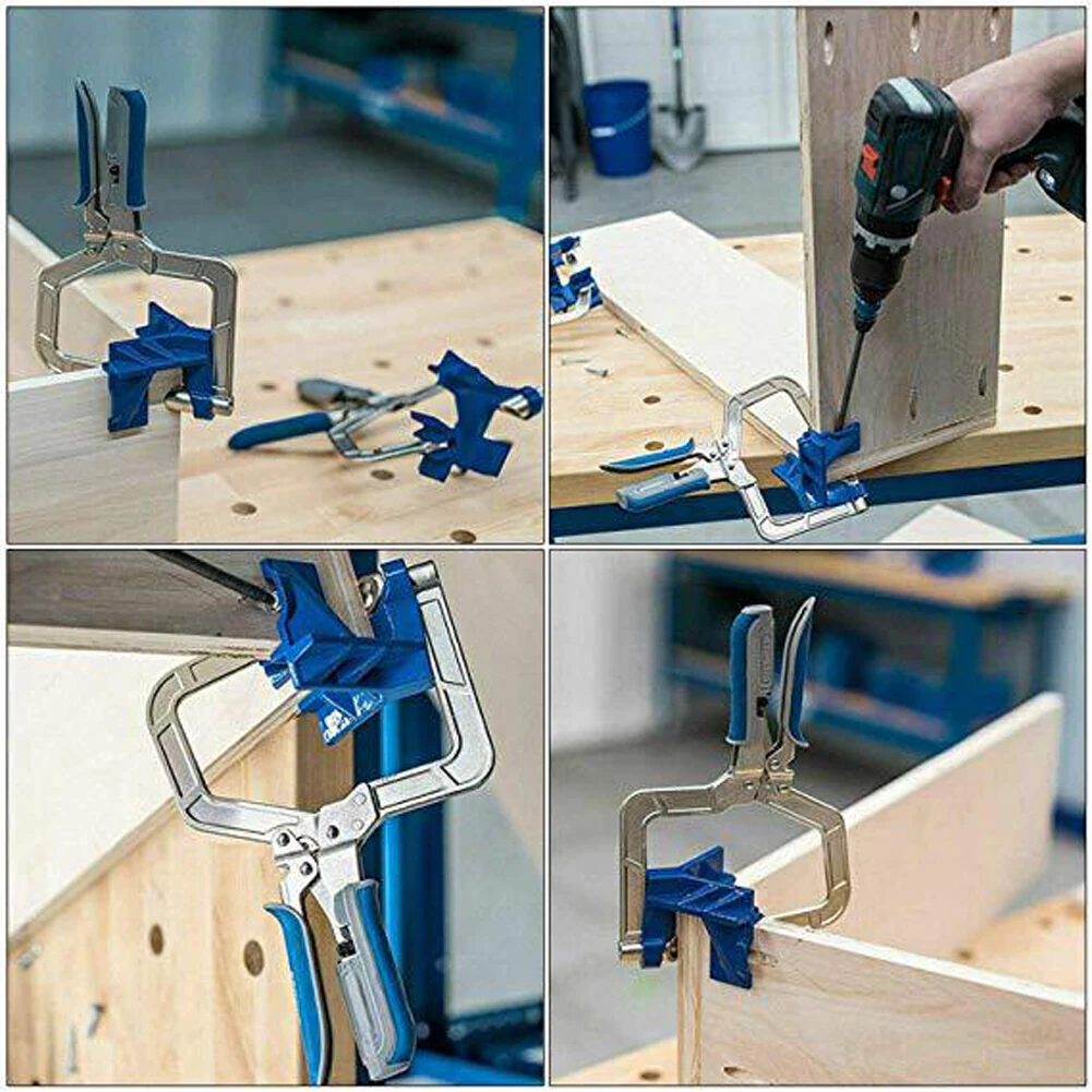 Upgrad Auto-adjustable 90 Degree Right Angle Clip Clamp Angle Woodworking Clamp Pliers Quick Release Picture Frame Corner Clip