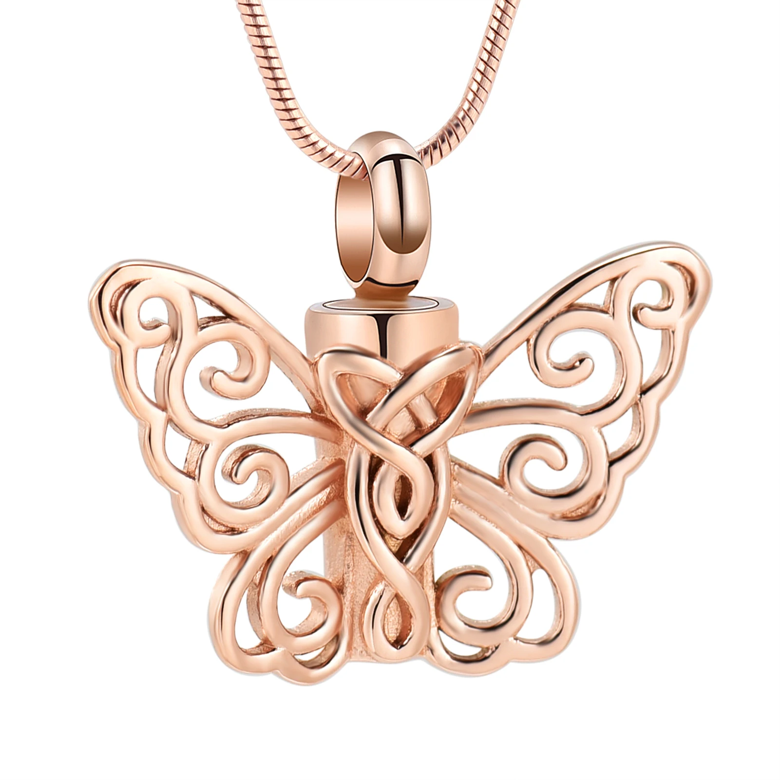 Butterfly Urn Necklace for Ashes for Women Celtic Knot Irish Necklace Cremation Jewelry for Ashes for Human/Pet Ashes