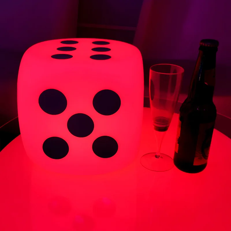 LED coloré lueur étanche dés tabouret Cube et tabouret lueur créative