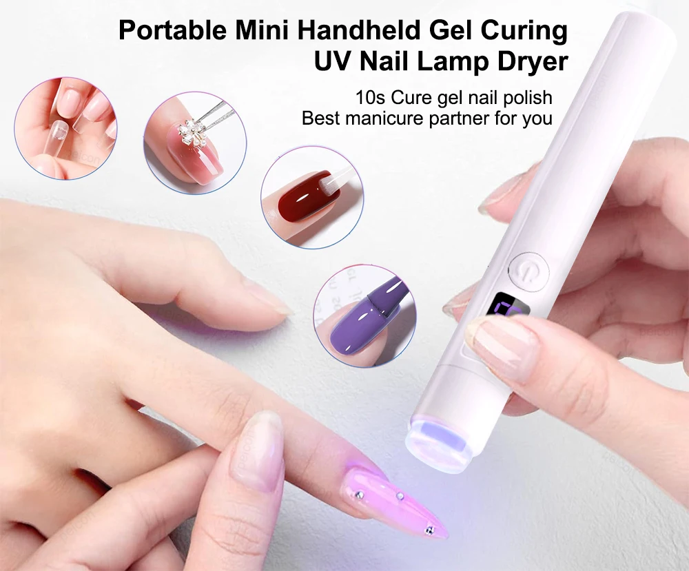 UV LED Nagellampe Mini UV Nagellampe für Maniküre Tragbarer Nageltrockner Standlampe Professionelles UV-Mini-Nägel-Trocknungslicht – Detail 1