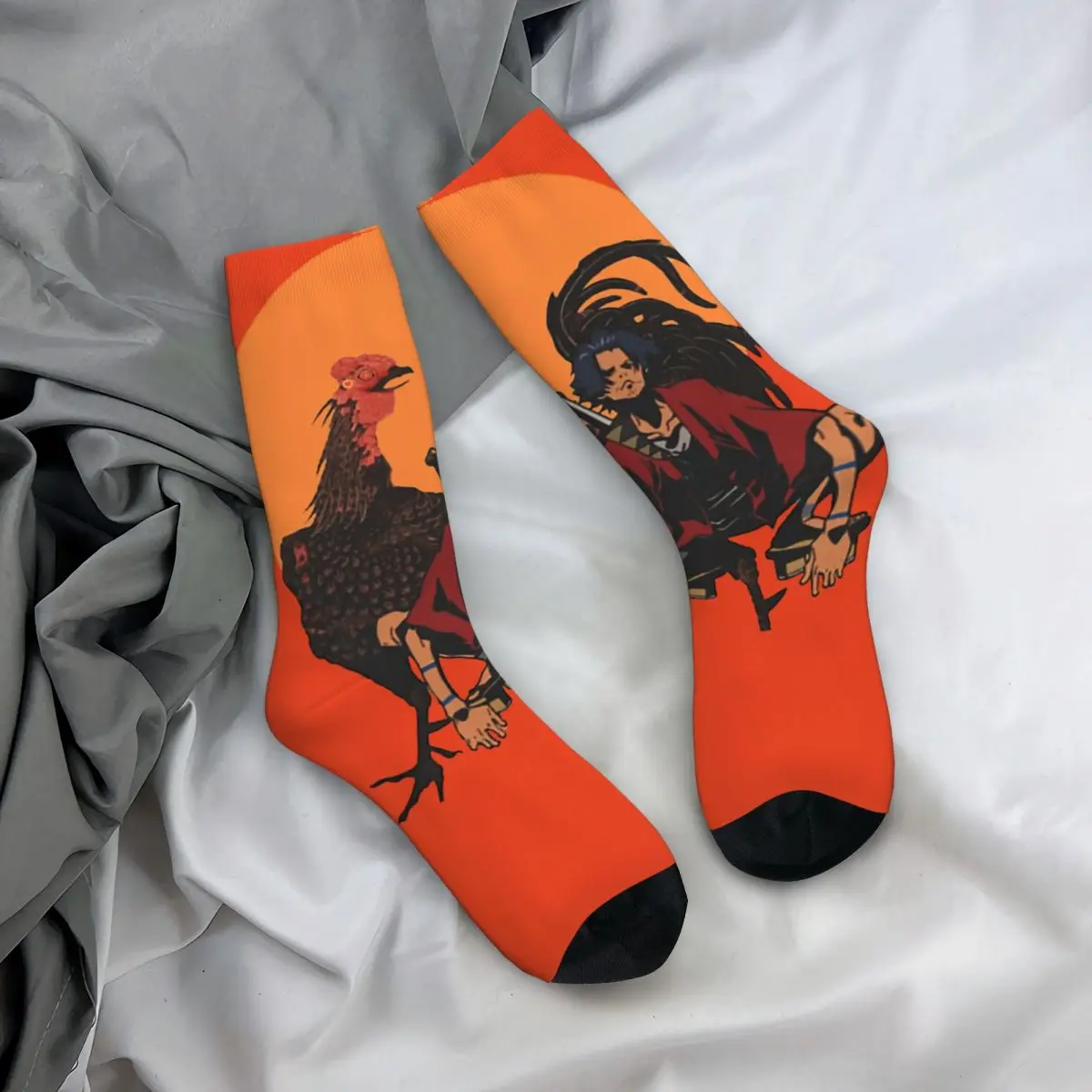 Hip Hop Retro Mugen Spread Crazy Men's compression Socks Unisex Samurai Champloo Anime Harajuku Seamless Printed  Crew Sock