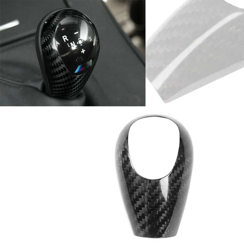 Auto Carbon Fiber Gear Shift Knob Cover Trim For BMW-M Series M3 M5 M6 Car Interior Accessories Black