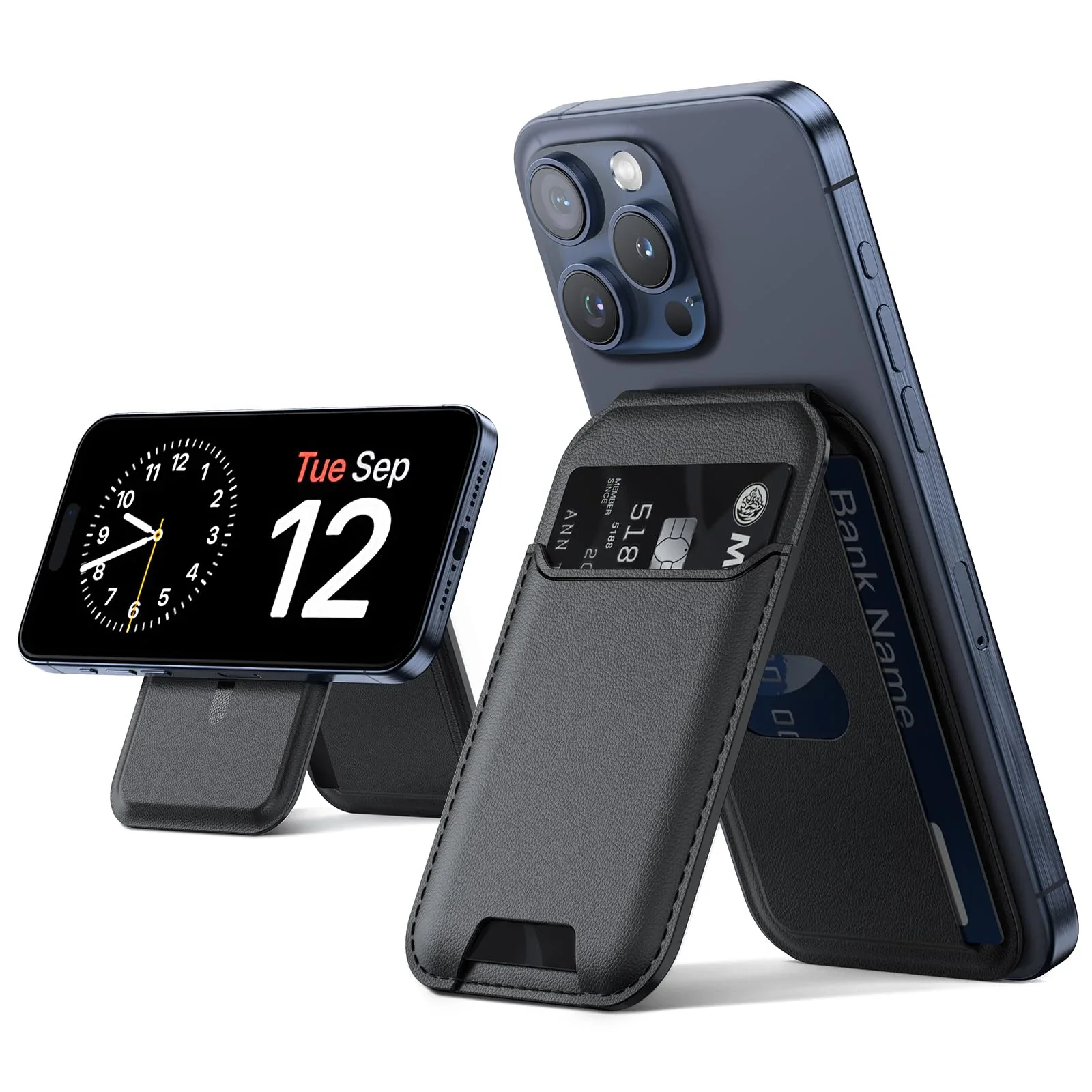 

Ultrathin Leather Magnetic Mobile Phone Holder Wallet RFID Blocking Credit Card Holder Customization Magnetic Phone Wallet