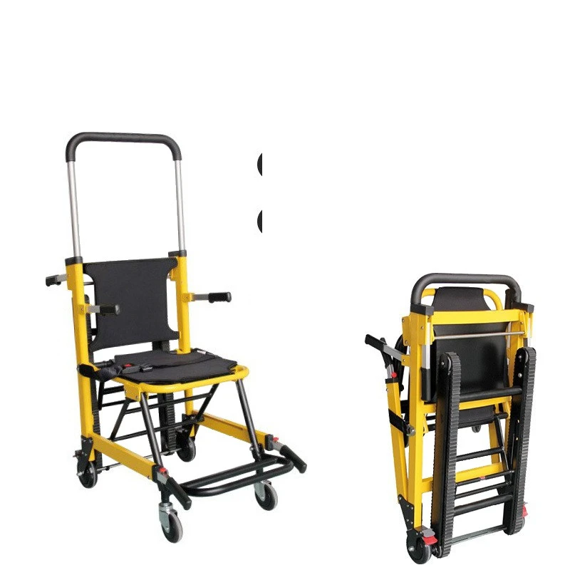 High-rise stairs evacuation chair aluminum folding stretcher crawler transfer manual downstairs fast single operation