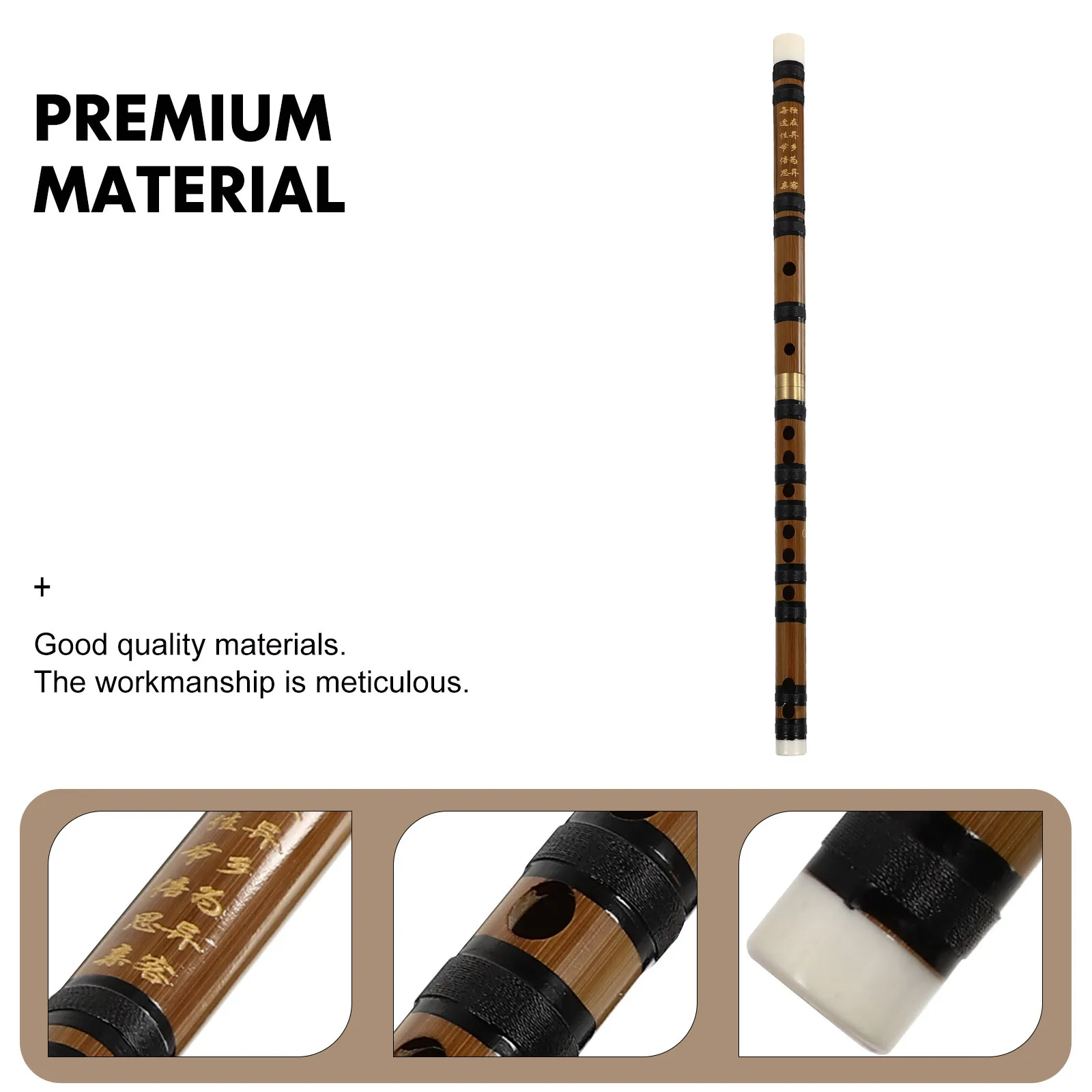 

1 Set Durable Bamboo Flute Professional Machine Cut Round Opening For Kids Beginners Students Introductory Musical Instrument