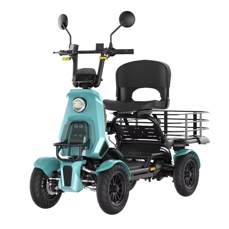 Blue Electric Mini Car 120L Cargo Capacity 27Ah Battery Daily Intelligent Transportation Vehicle