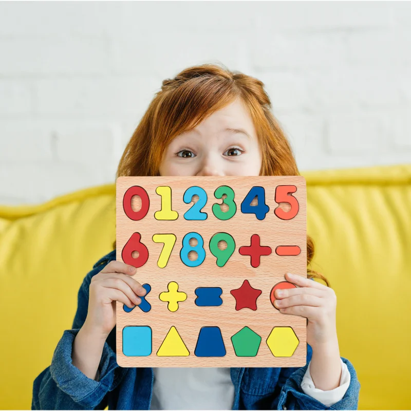 Houten nummerpuzzels voor kinderen Nummervormpuzzel Voorschools educatief leerspeelgoed Houten puzzelbord en cijferspeelgoed voor meisjes