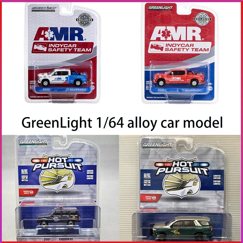 

GreenLight 1:64 имитация полицейского автомобиля, грузовика, модель автомобиля из сплава, коллекция украшений, подарок для взрослых, дисплей