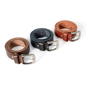 CANTIK-최고급 솔리드 소가죽 벨트 남성용, 레트로 스타일 핀 버클 벨트 청바지 액세서리 무료 배송 532 