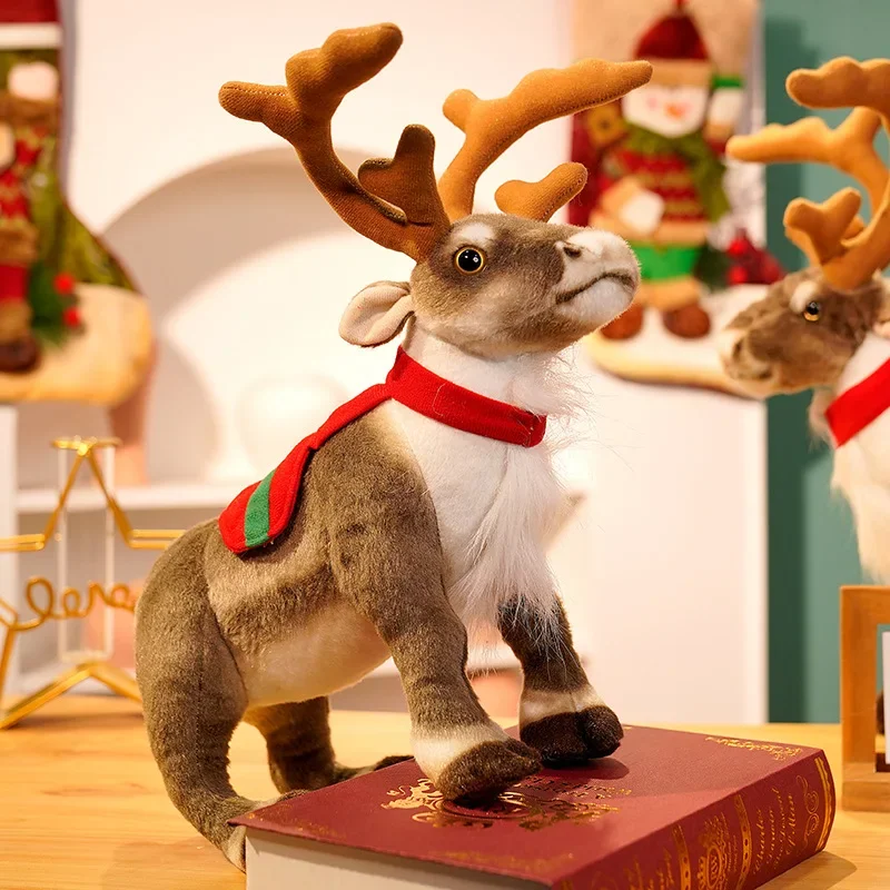 Simulation Reindeer Plush Toy Christmas Deer Doll Xmas Elk Toy Christmas Decorations Merry Christmas New Year Best Gift for Kids