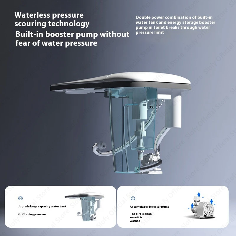 Modern Smart Toilets With Seat Ring Heating Foot Touch Sensor All-in-one Intelligent WC Silent Slow Drop Power Outage Flushing