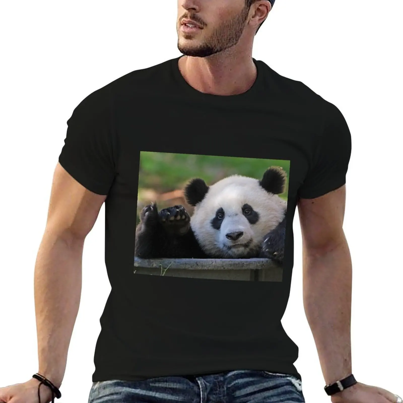 Giant Panda Xiao Qi Ji at the National Zoo T-Shirt Vintage Style Printed Top