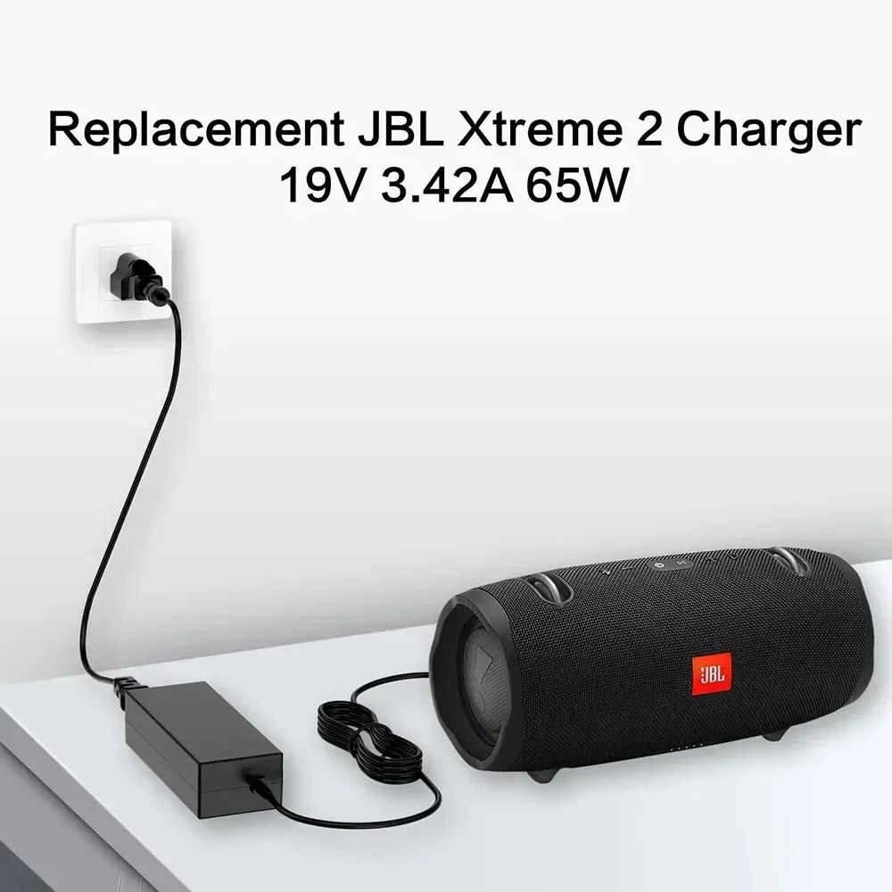 19V 3.42A 65W Replacement AC Adapter Charger For JBL Boombox/JBL Xtreme/Xtreme 2/Xtreme3 Portable Wireless BT Speaker Power Cord