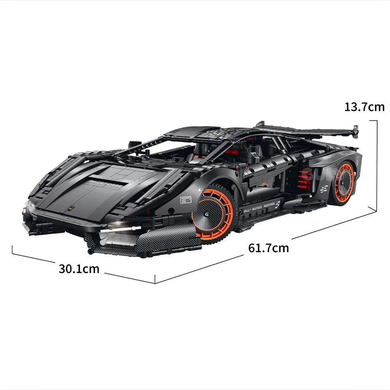 IN STOCK GULY 10663 MOC Technical 1:8 RC Sports Car Building Blocks Bricks Assembling Model Adult toy Christmas Gift Set - view 6