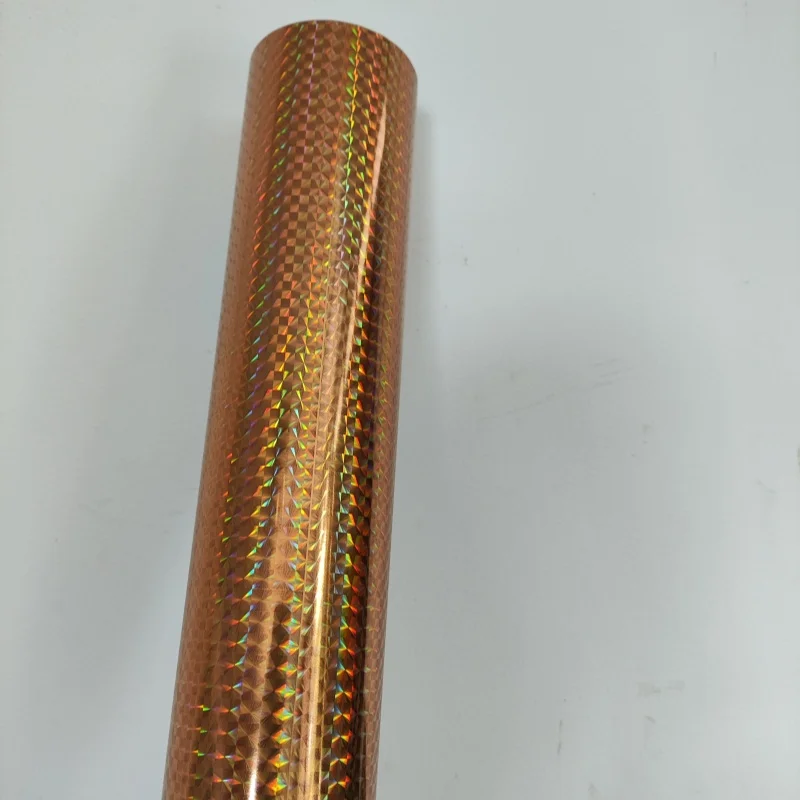 

Hot stamping foil holographic foil A02 gold checker pattern hot press on paper or plastic heat stamping film transfer film
