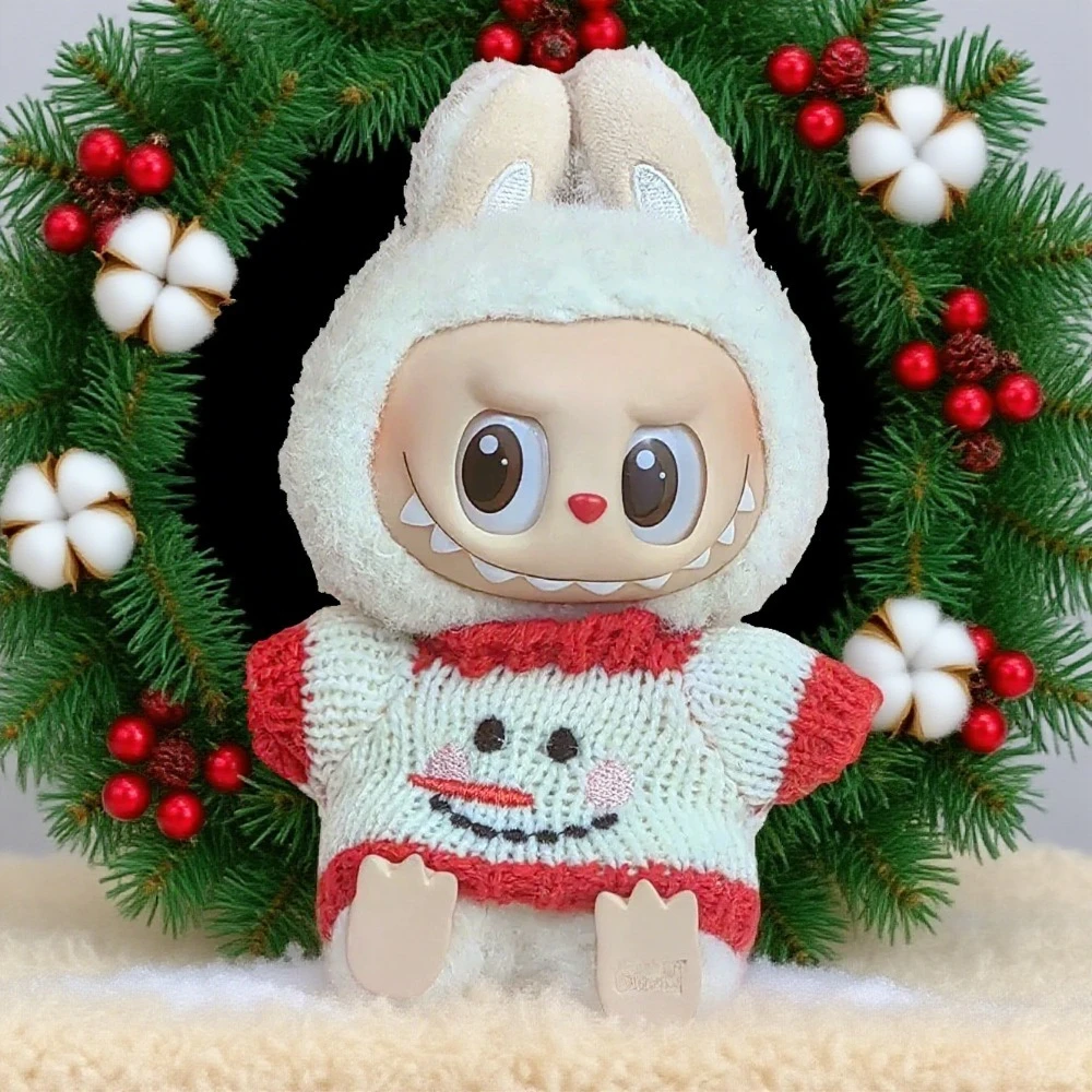 

Мини-кукольная одежда, аксессуары для корейки Kpop Exo Labubu Idol V1 V2, рождественский свитер с печеньем, шляпа, новогодняя одежда