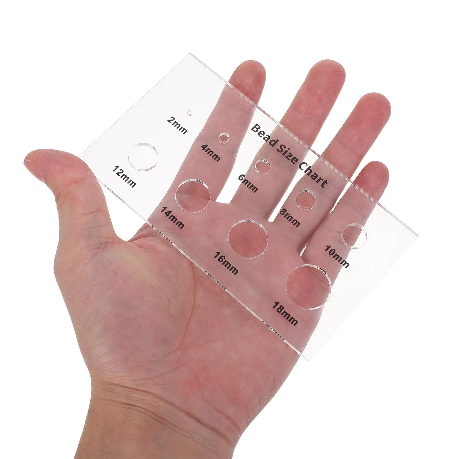 

Bead Measurement Ruler Acrylic 2 4 6 8 10 12 14 16 18Mm Precise Jewelry Sizing Tool for Gems Pearls Crystals Rhinestones