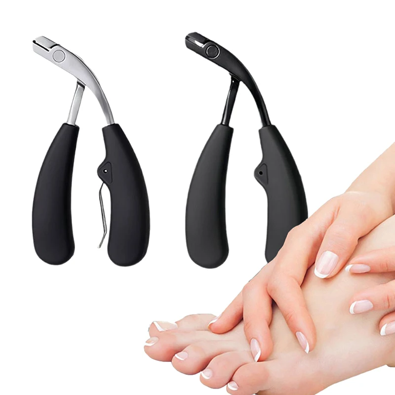 Cortador de unhas de cabeça curvada com grande abertura, tesoura de armazenamento anti-respingo para idosos, unhas grossas e resistentes