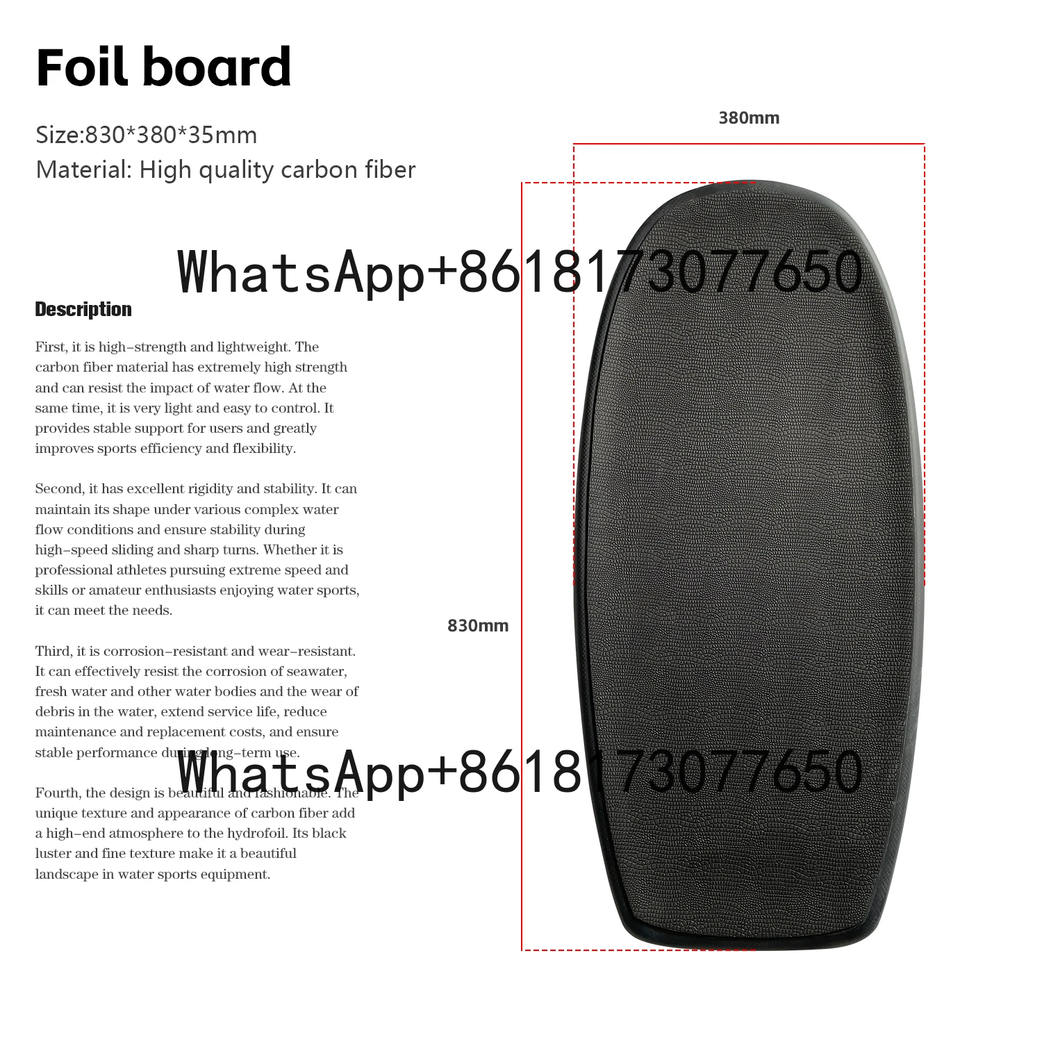 جديد وصول احباط مجلس المواد الكربون ل Hydrofoil الجناح تصفح ضخ احباط Efoil المياه اللعب Wingfoil الرياضة لوح التزلج