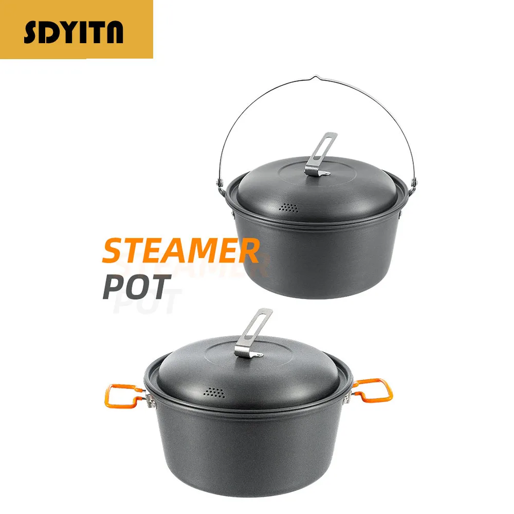 

Stainless Steel Portable Outdoor Camping Cookware Set with 4.5L Pot for BBQ Backpacking and Hiking