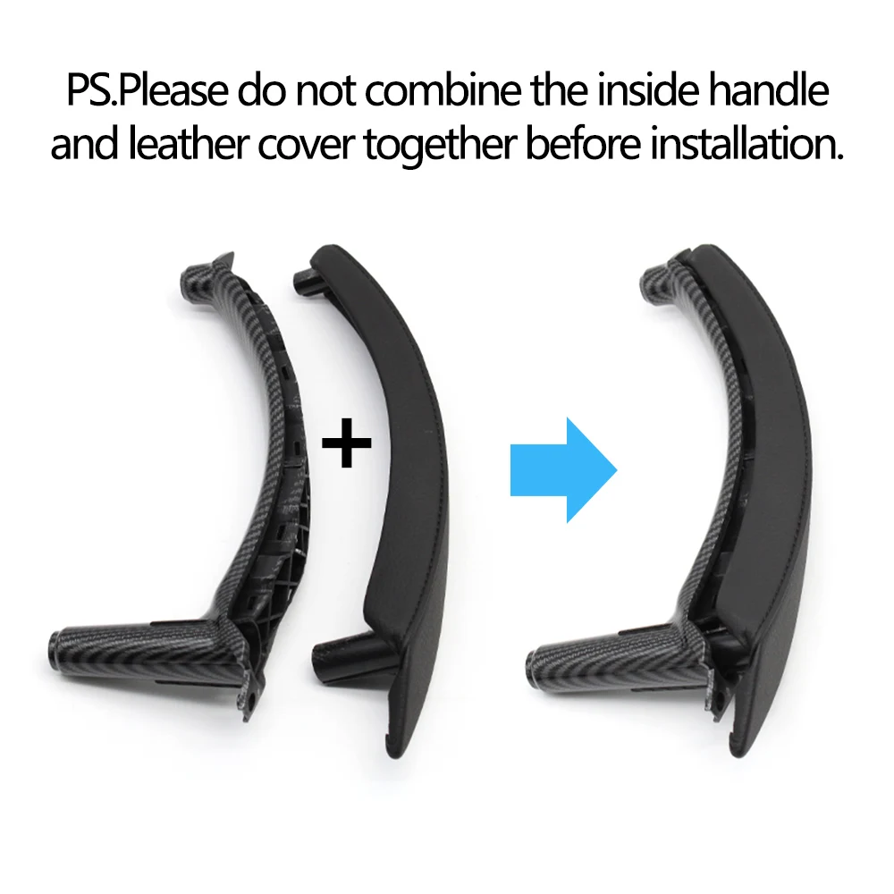 LHD RHD Interior Passenger Doors Pull Handle with Leather Outer Cover For BMW X5 X6 E70 E71 E72