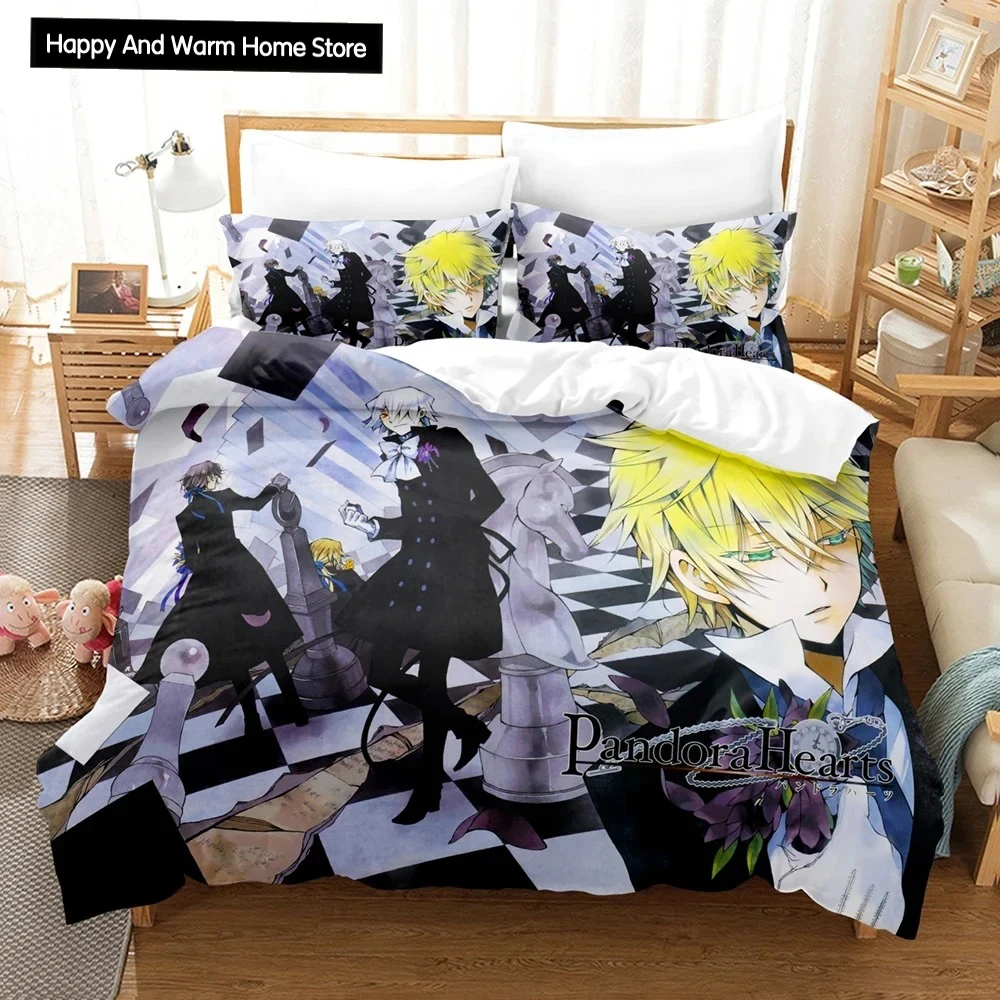 3D Print Anime Pandora Hearts Bedding Set,Duvet Cover Bed Set Quilt Cover Pillowcase,King Queen Twin Size Boys Girls Adults