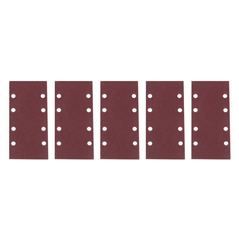 25 Pcs di Levigatura Pad, carta abrasiva Gancio e Anello di Sabbia Copriletto 93x185mm Perforato 8 Fori Grana 40/60/80/120 fit Copriletto Orbitale Levigatrice