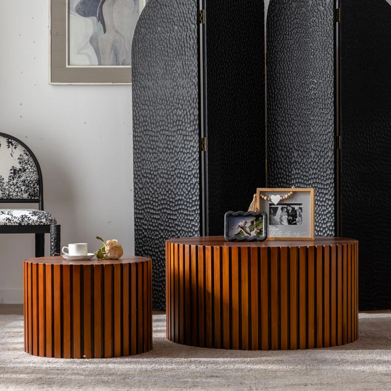 Table basse géométrique au-dessus des états-unis, Design moderne, entrepôt, Grain de bois, meubles de salon de haute qualité, prêt à être expédié