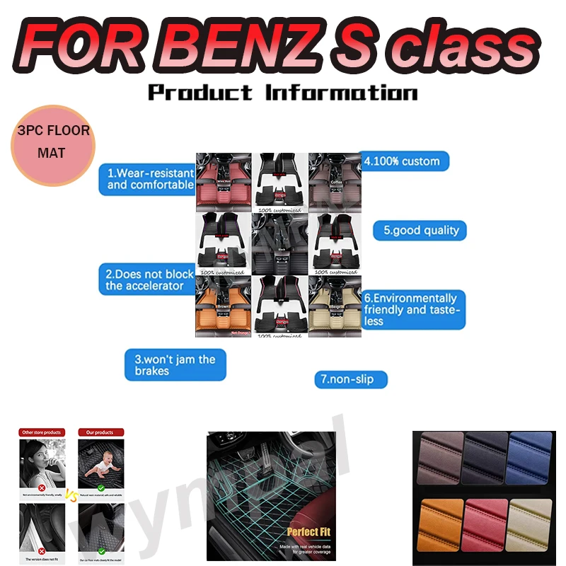 

РОСКОШНЫЕ автомобильные коврики для BENZ S class W221 2004-2013 2005 2006 2007, пользовательские автомобильные подушечки для ног, автомобильный ковер, чехол для салона