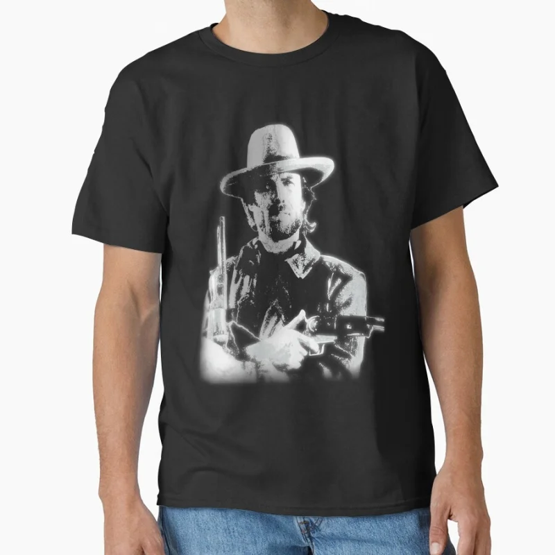 

the good 0912 Vintage film A Fistful of Dollars Cowboy movie Eastwood Retro Gift t shirt mens Large size Tops printed Clothes