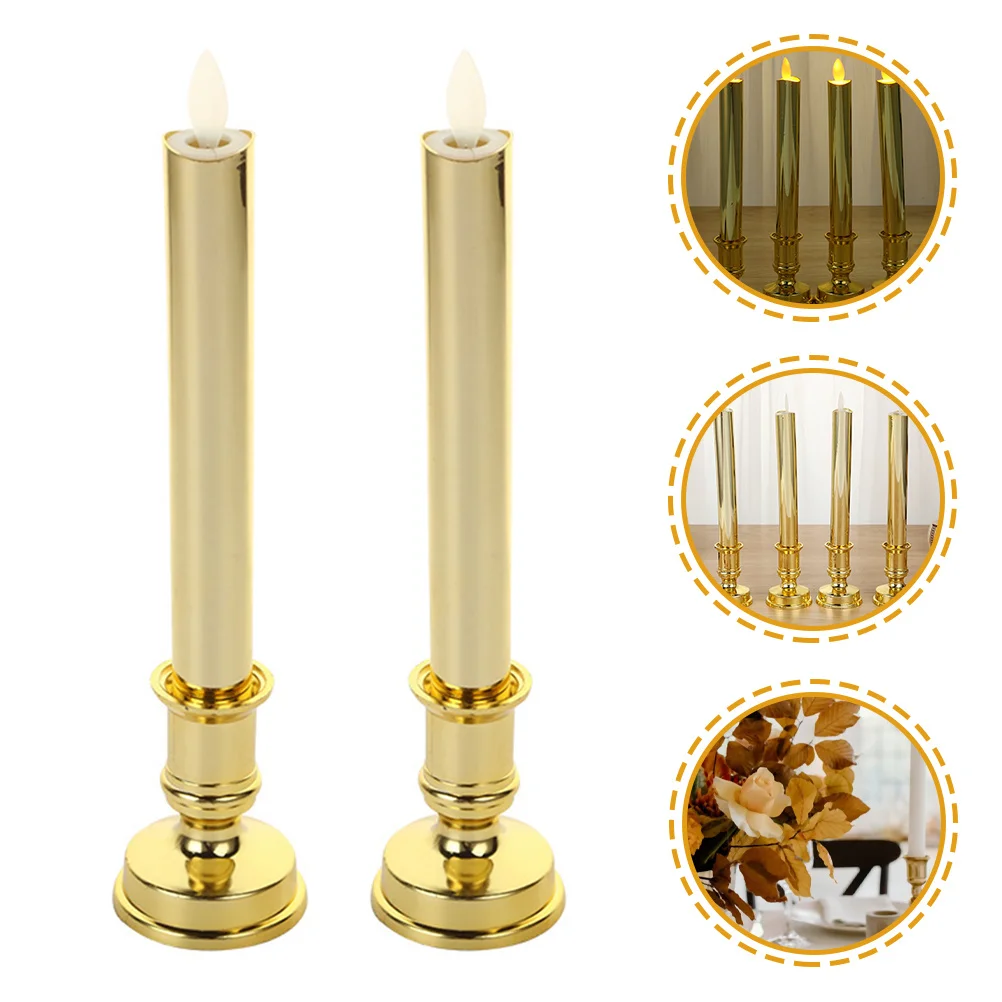 

2Pcs LED Light Flameless Tea Lights Operated Realistic Flickering LED Flameless Candles for Home Wedding