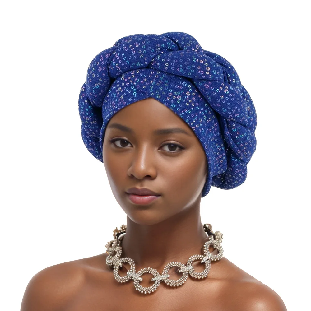 Nigeria Head Wrap Bonnet Ready To Wear Female Headtie Auto Gele 2024 Braids Turban Cap African Women Headscarf Muslim Hijab Hat