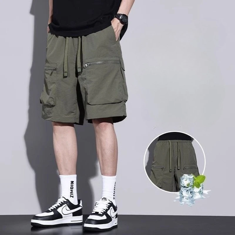 

2026 New Men Casual Cargo Shorts Breathable Summer Loose Fit 5 Inch Streetwear Shorts for Teen Boys Outdoor Sports